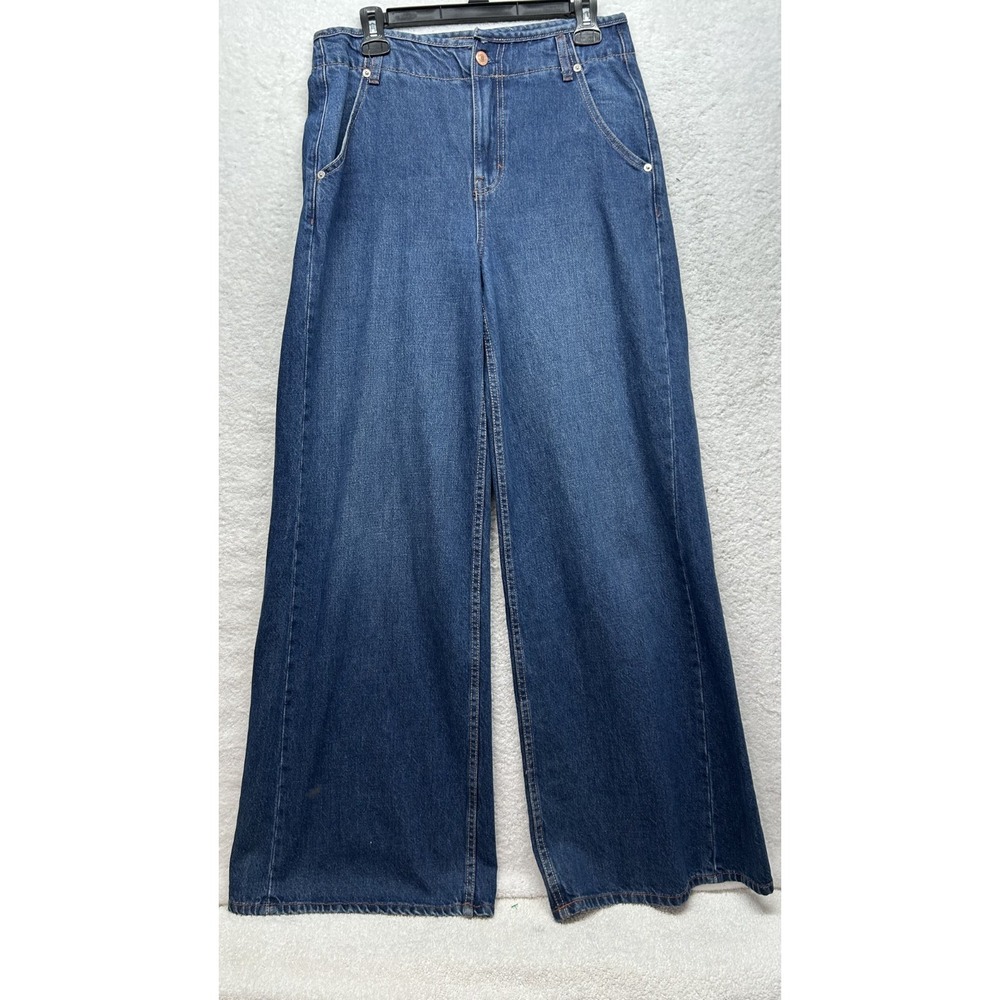 We The Free Womens Size 28 Blue Denim Wide Leg Jeans (T1)